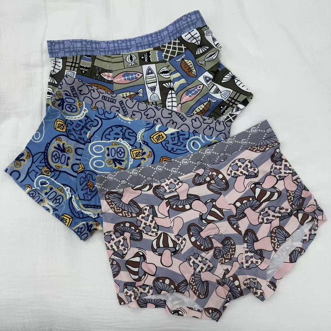 时尚 男内裤印花 舒适亲肤休闲 贴身加肥加大透气运动潮流内裤