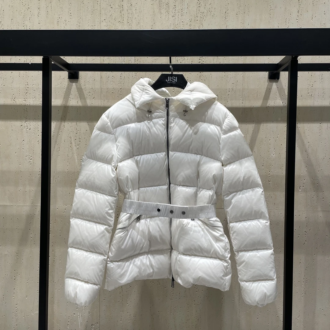 JISI 501系列中长连帽拉链修身羽绒服-YR23012