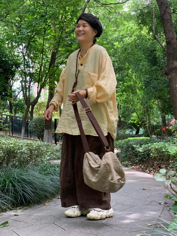 349，100亚麻套头衣长74-77，胸围130文艺复古休闲宽松