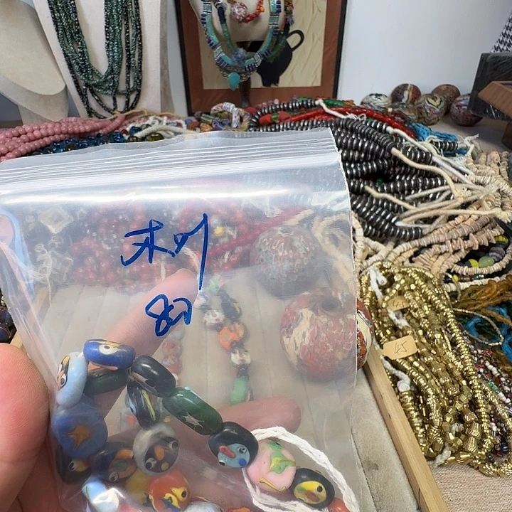 颈饰玻璃木叶专拍80