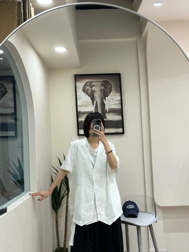 遇见·欧韩夏季大码女装黑白两色马甲宽松显瘦