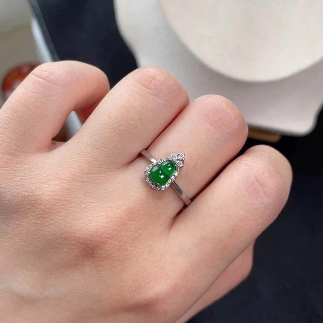 翡翠戒指银S925镶嵌558900