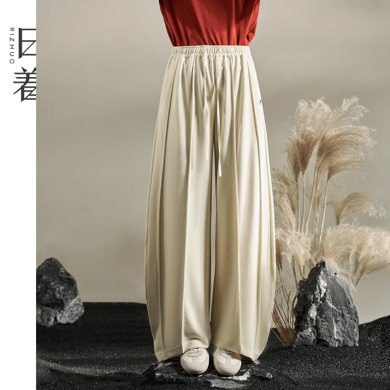 日着原创女装2025春季新款莫代尔空气层垂感休闲裤Z252036K0