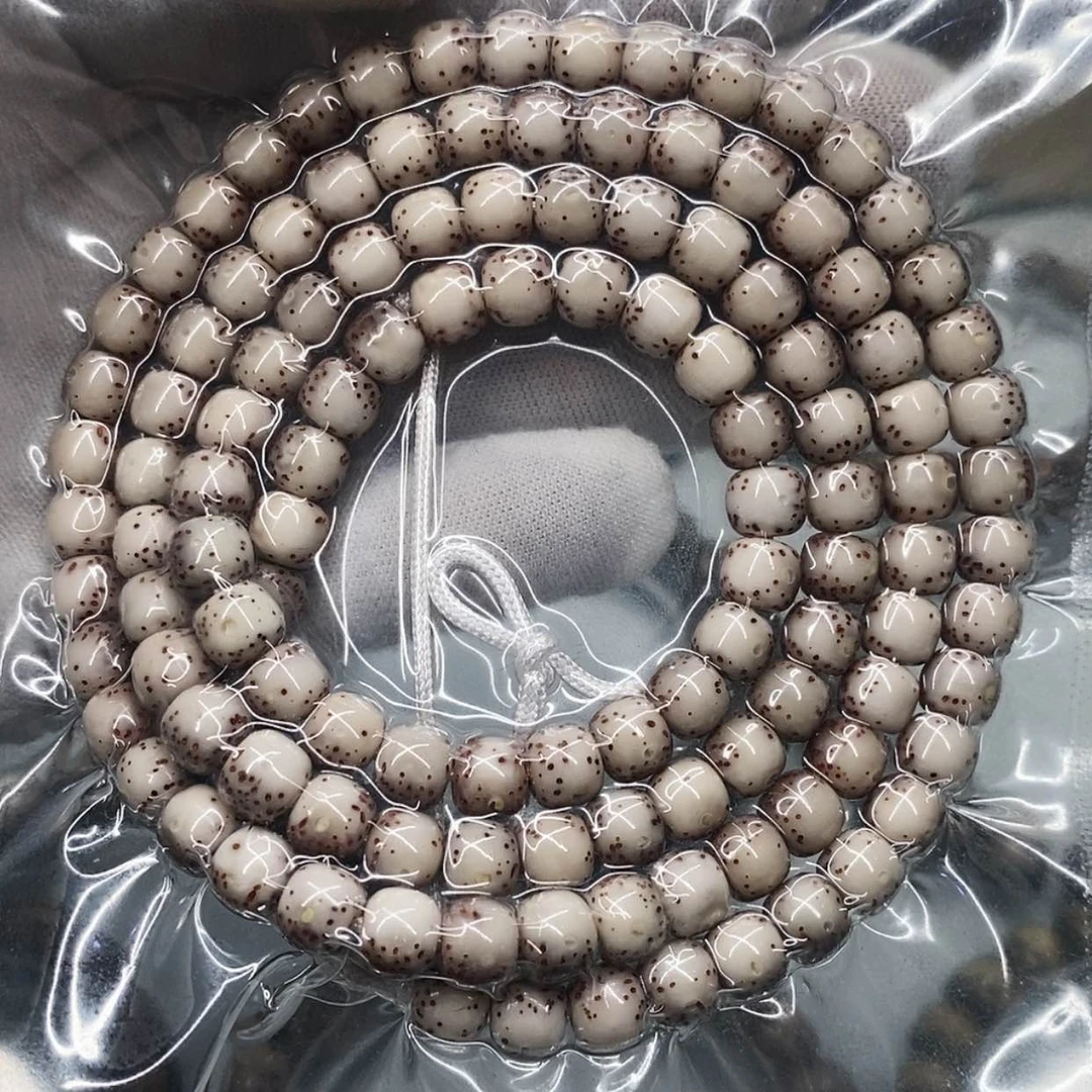 【闪购商品】手串星月菩提7×6一物一图原生态同枝粉冰通体留白细星