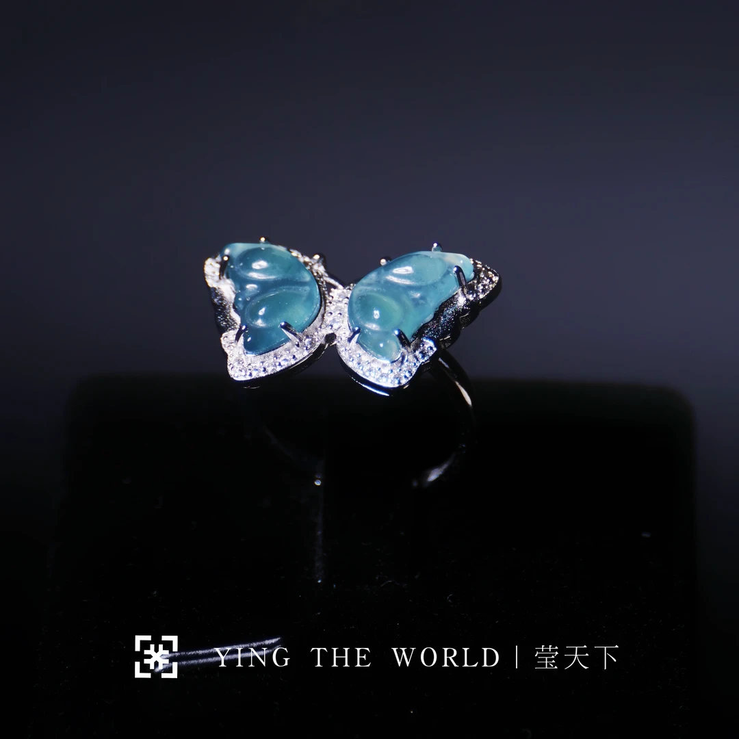 YTW翡翠蝴蝶戒指（天然翡翠多样性发货介意勿拍）