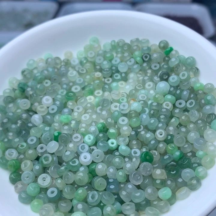 散珠翡翠卡2.2*4浅冰油青100个