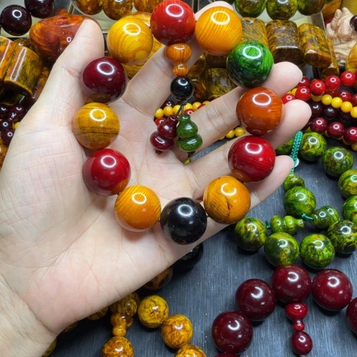 松木琥珀木文玩手串