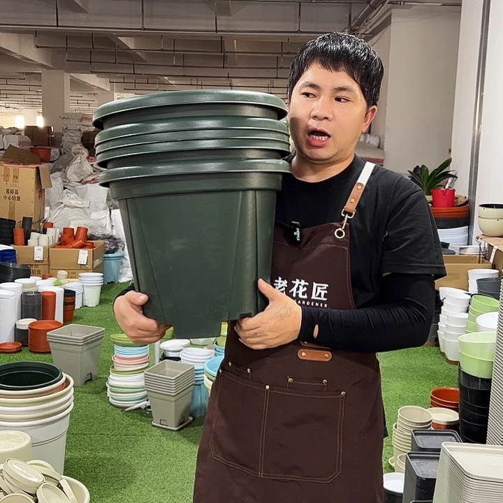 青山盆口40高34军绿色5个无拖