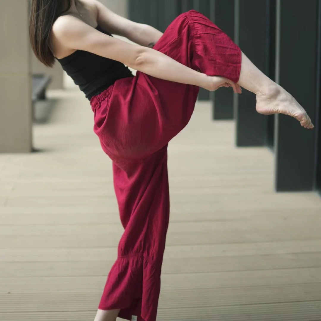 韩国八分灯笼裤波嬉风休闲瑜伽运动小个子友好