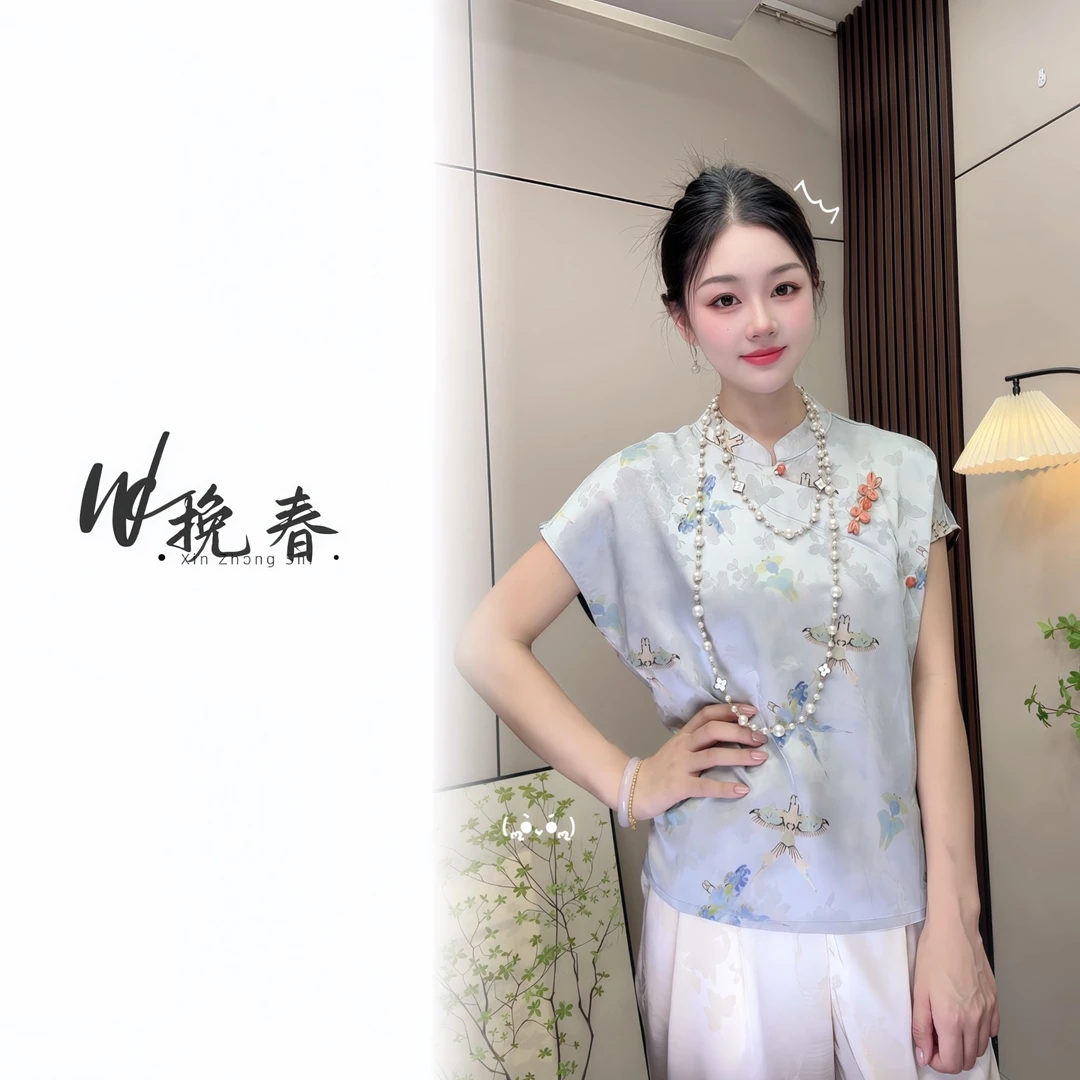 【蓝蜻蜓】新中式国风复古女装短袖
