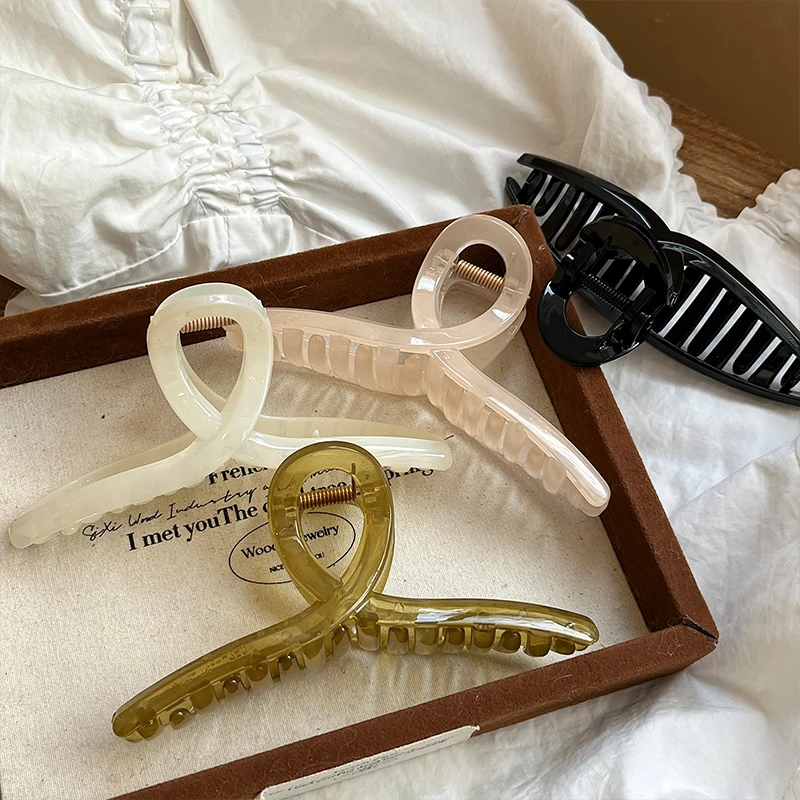 大号抓夹女网红ins后脑勺盘发鲨鱼夹子发夹复古发卡法式优雅头饰