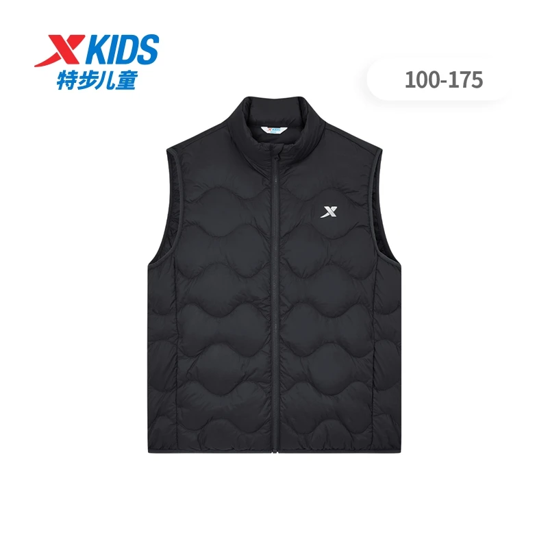 特步儿童新款舒适保暖男女通用羽绒马甲时尚百搭675326369005