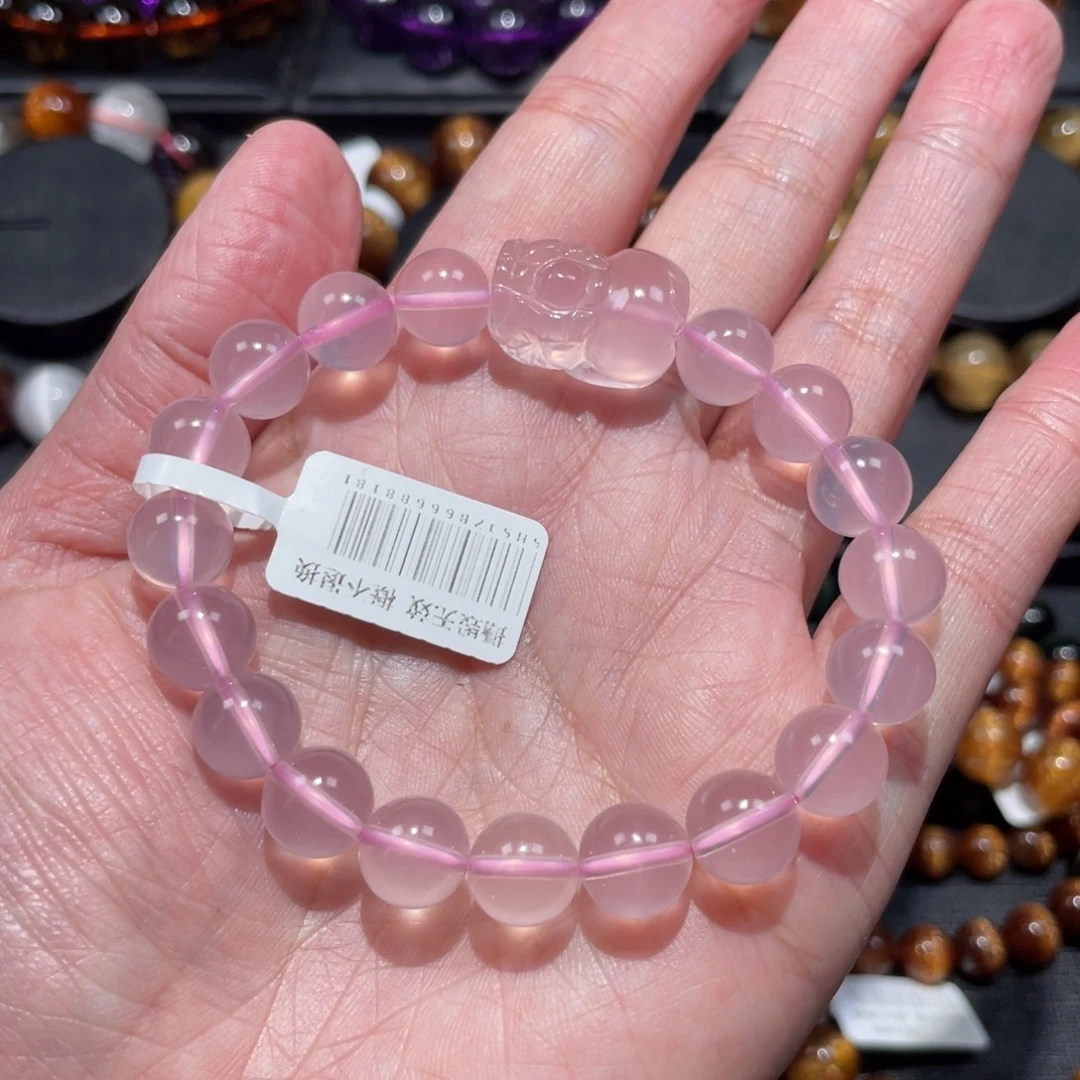 手链未镶嵌水晶粉水晶9.5mm