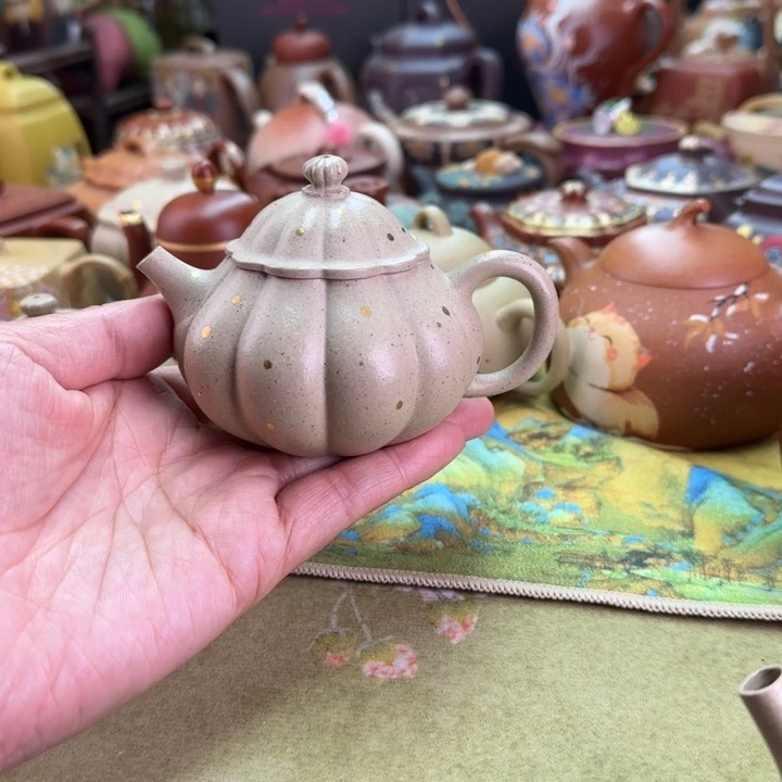 茶壶紫砂洒金金瓜