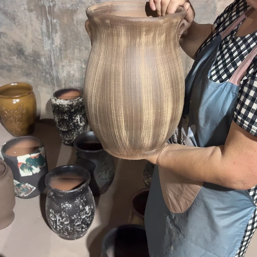 紫砂花盆口22高33一个