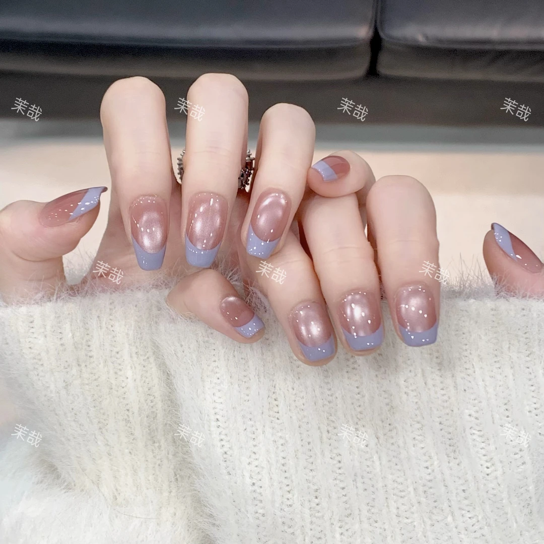 茉哉KK【粉雾海风】纯手工定制拆卸穿戴甲A3575