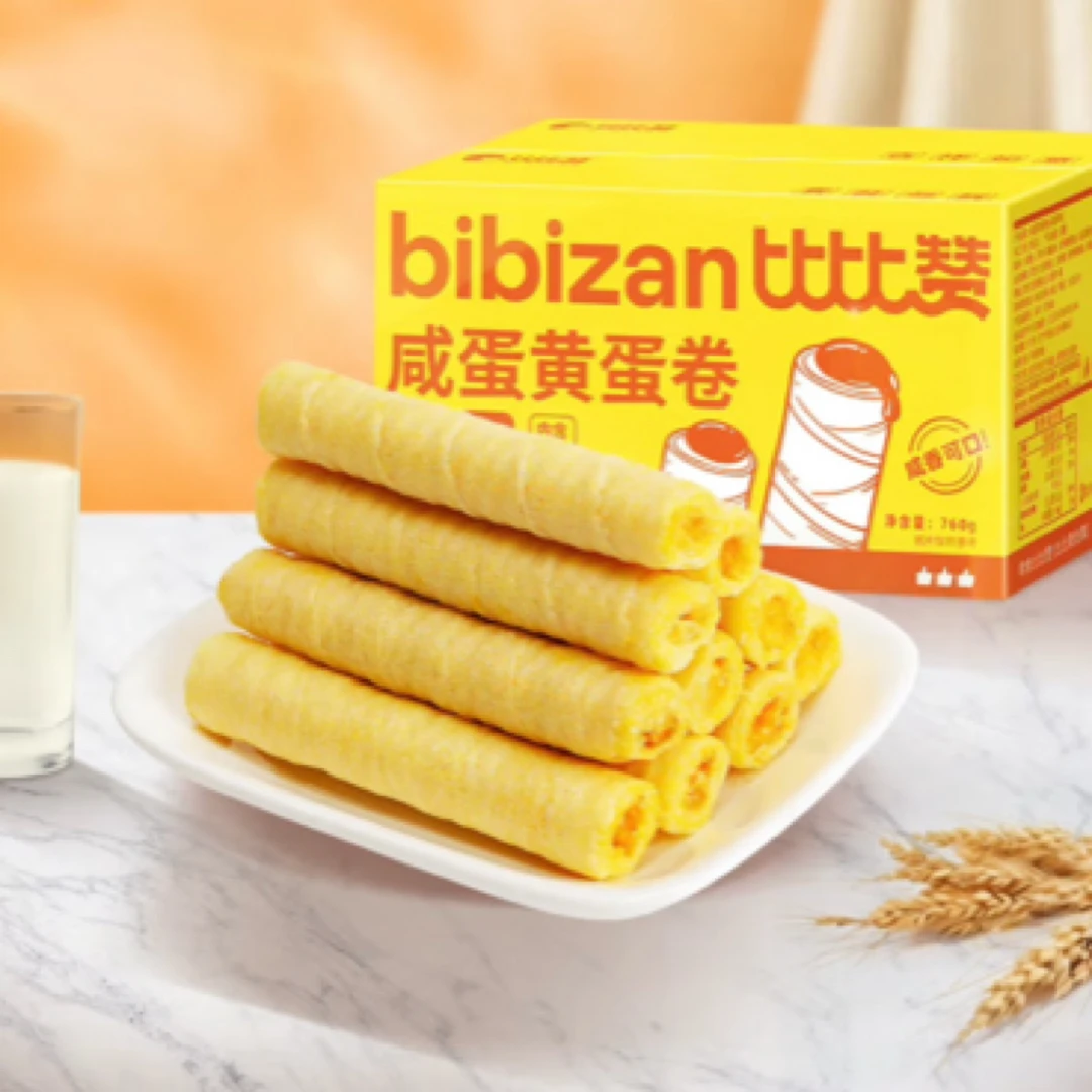 比比赞咸蛋黄蛋卷600g夹心饼干 日期到8.1