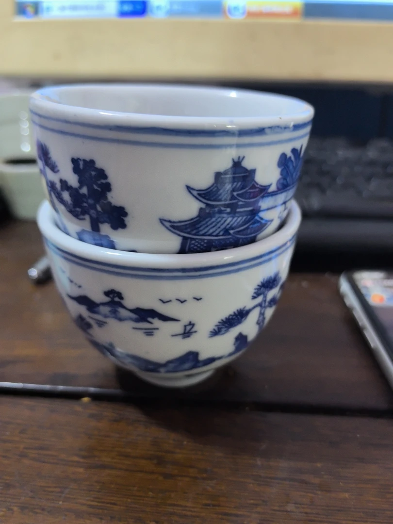 景德镇陶瓷青花釉下梧桐小客杯拍一发二