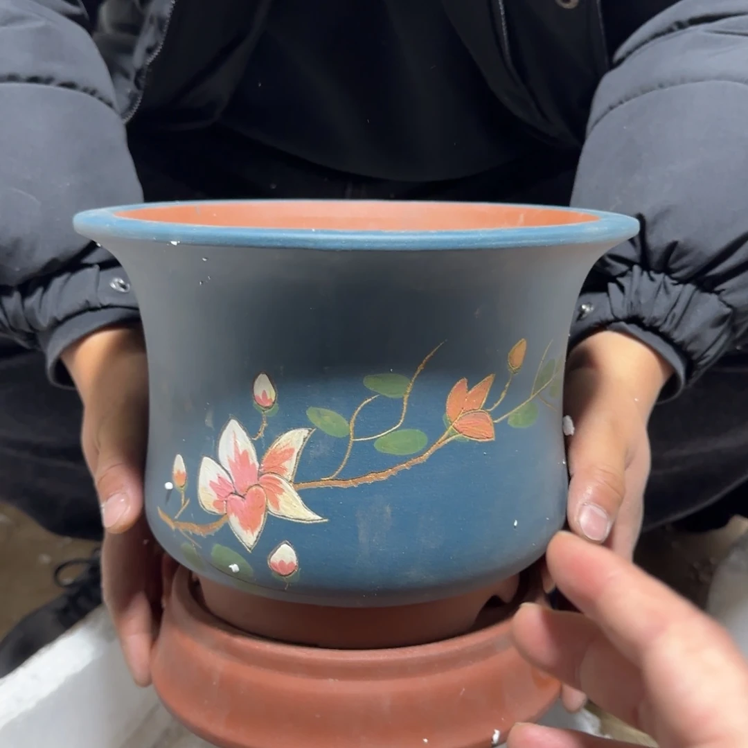 紫砂花盆口径24厘米