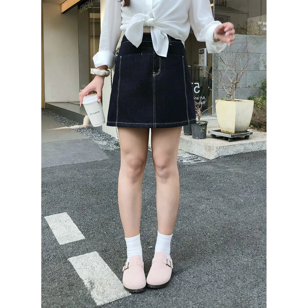 裂渡念念【夏日救星】微胖大码女装夏季新款百搭俏皮高腰牛仔半裙