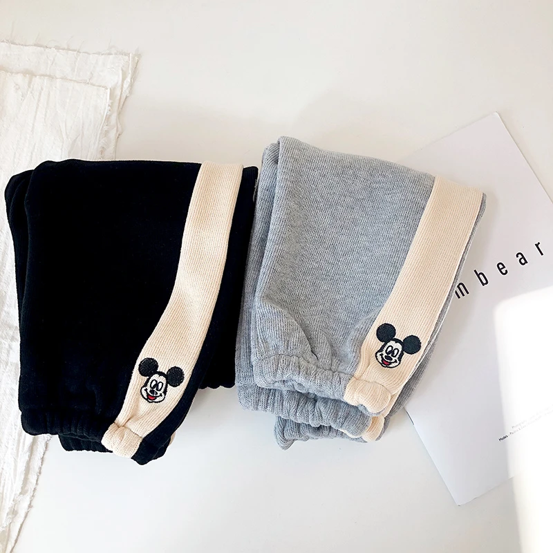 儿童一体加绒卫裤宝宝加厚秋冬童装男女小童幼儿园神裤韩版休闲裤