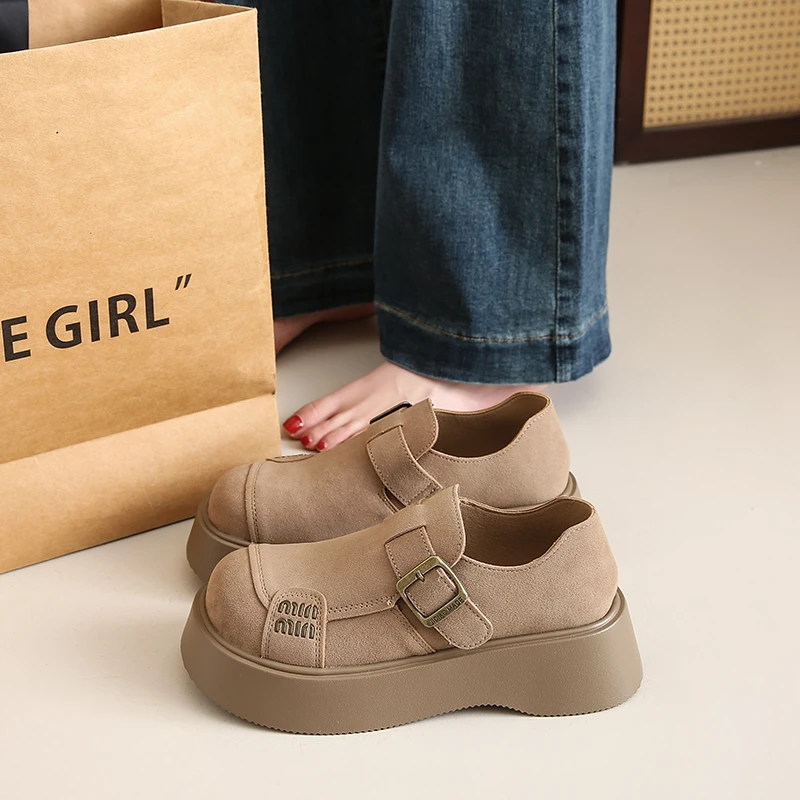 秋冬厚底乐福鞋玛丽珍小皮鞋博肯英伦风复古潮鞋女901