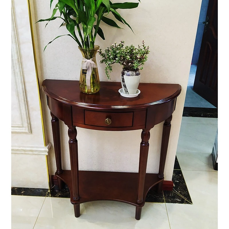 简约玄关台新中式储藏曲木结构