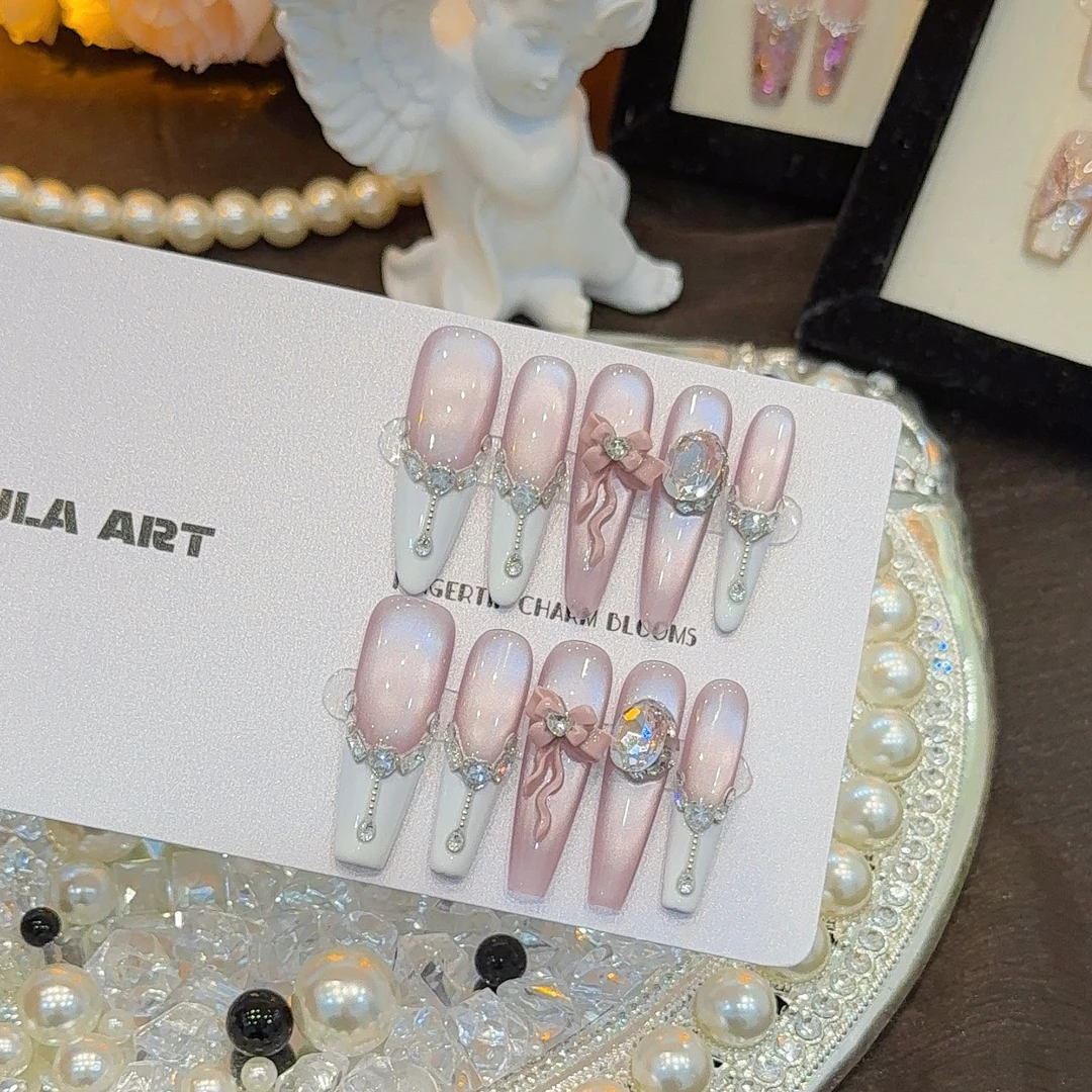 【甜心】纯手工光疗穿戴甲2025新款法式轻奢高级质感