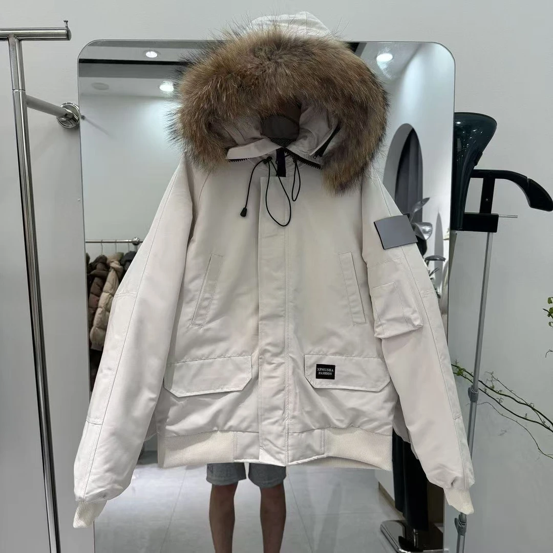 E 600-799 男款毛领男装羽绒服百搭复古港风保暖短款中长款袖型