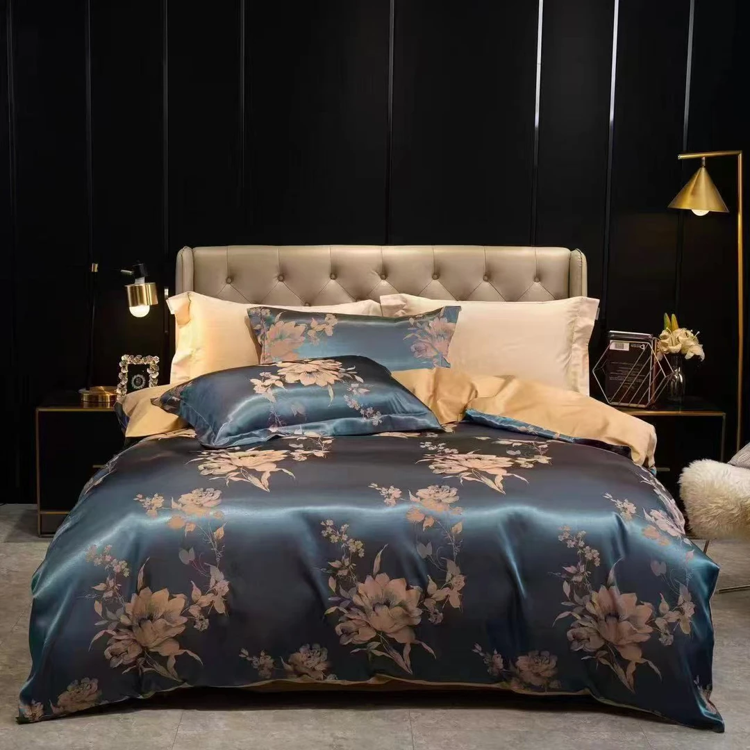 【2025春夏新款云梦水墨系列】贡缎提花四件套轻奢印花高级感