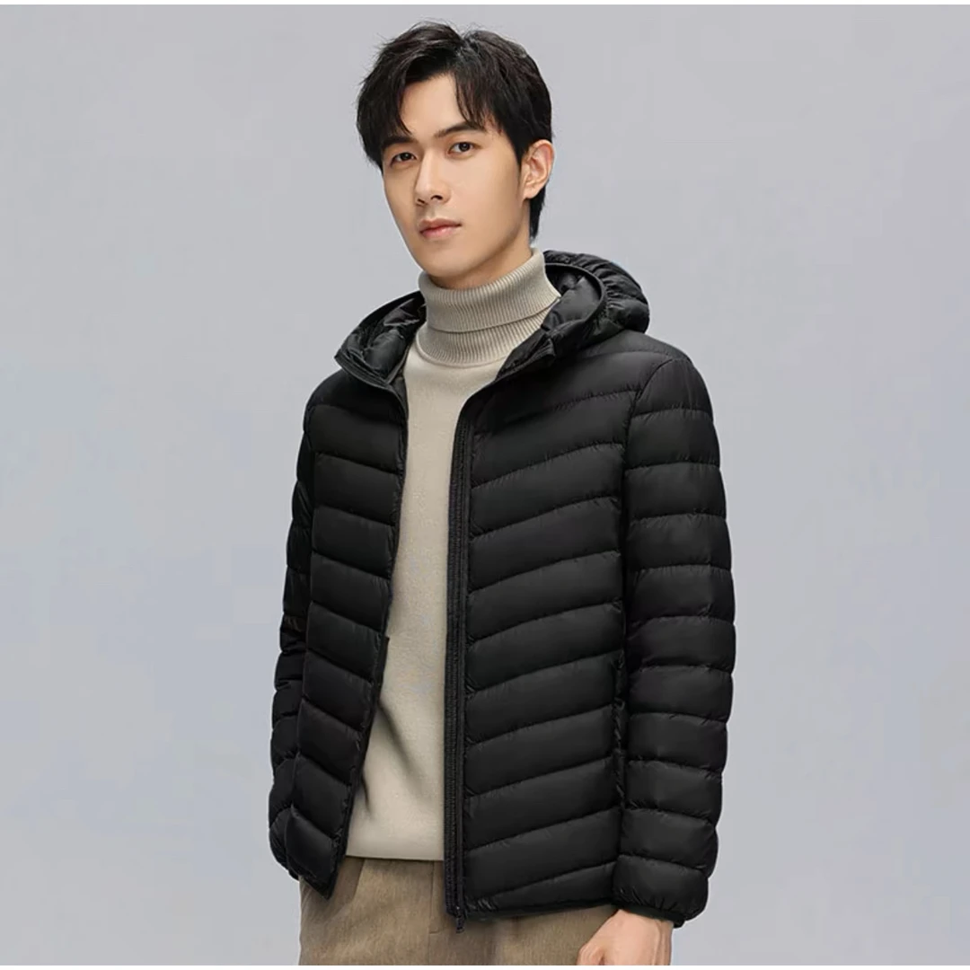 U家正品男士轻薄款羽绒服男士连帽秋冬休闲短款外套