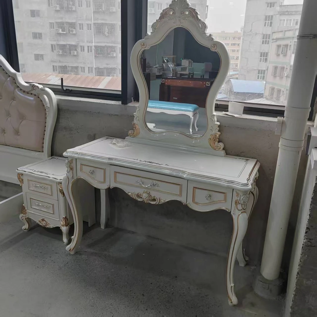 高端欧式雕花妆台  【台面为白色】1200*480*770