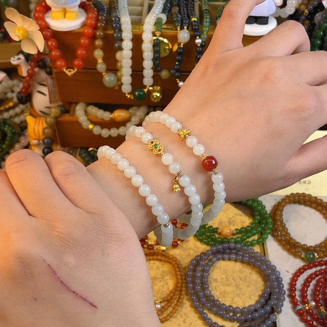 和田玉多圈手串未镶嵌