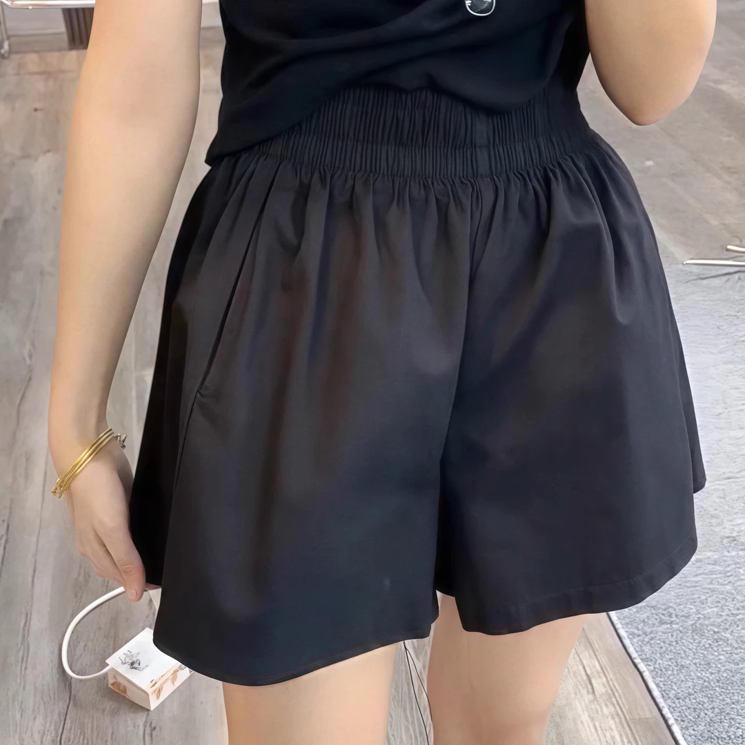 大码灯笼短裤女2025新款夏季高腰显瘦a字阔腿裤宽松休闲蓬蓬热裤