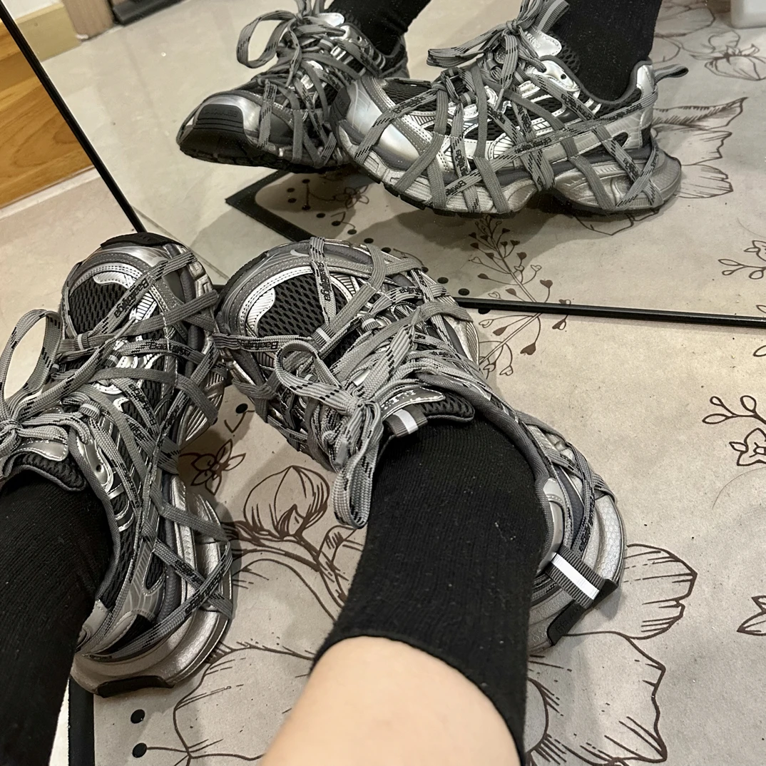 2026早秋新厚底时髦老爹鞋女韩版百搭休闲系带做旧擦色运动鞋潮鞋
