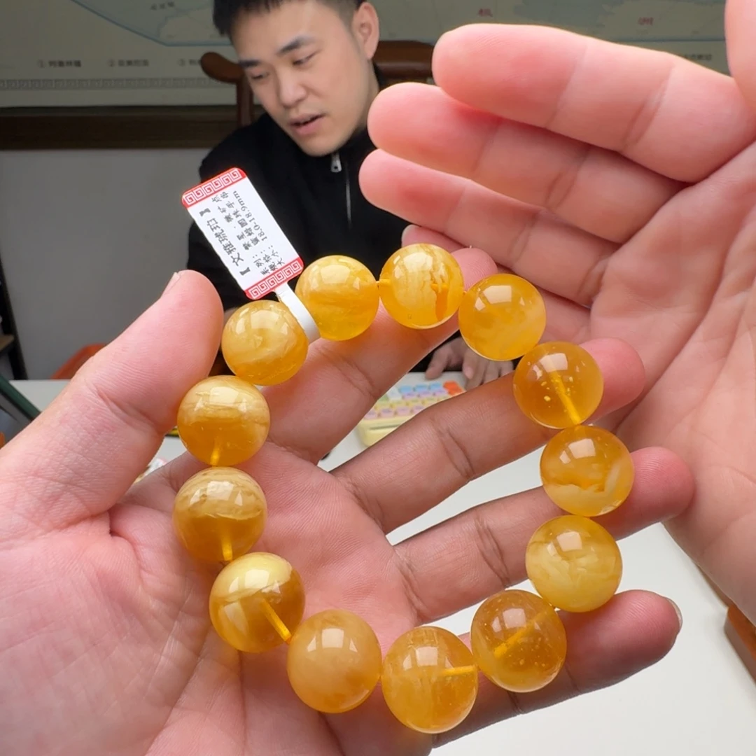 琥珀未镶嵌手链蜜蜡手串