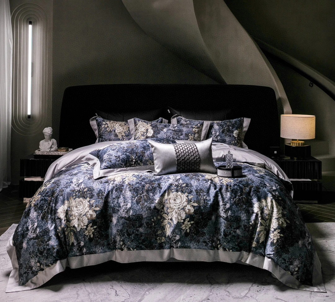 老宋精选-全棉四季款【京墨-蓝】数码印花 四件套1577