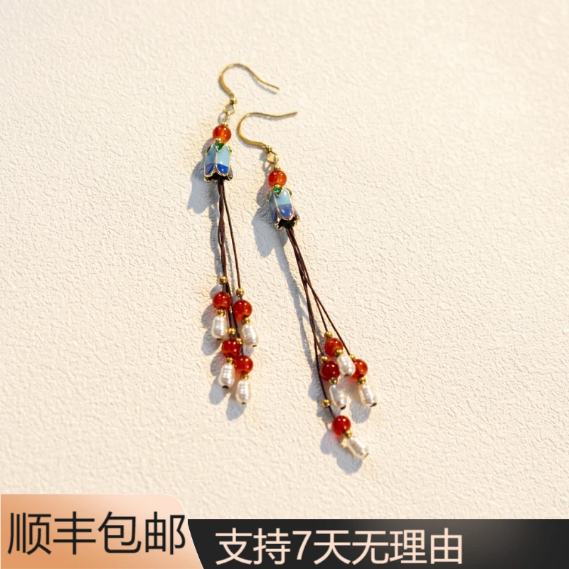 S34轻奢风配饰古装气质耳饰手作古典国风金色饰品