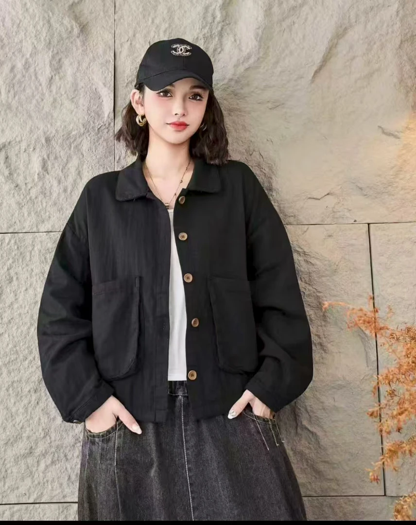 2025秋装新款条纹印花宽松翻领衬衫中年长袖开衫薄外套女衬衣