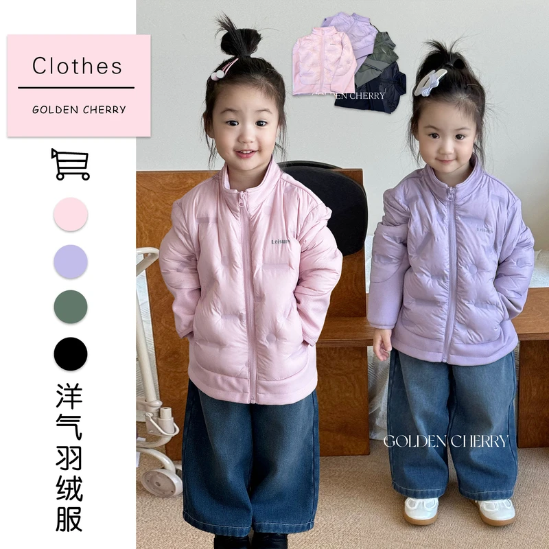 b【金樱桃】小童多色半高领休闲时尚萌娃羽绒服566094