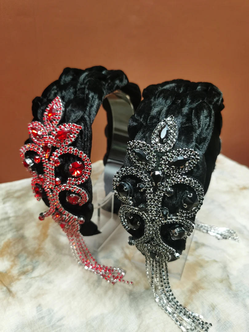 【花影】水晶流苏轻奢高颅顶发箍