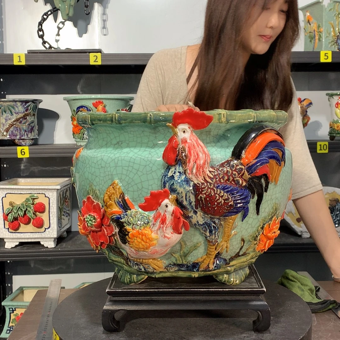 尬***宝高温烧制石湾盆花盆
