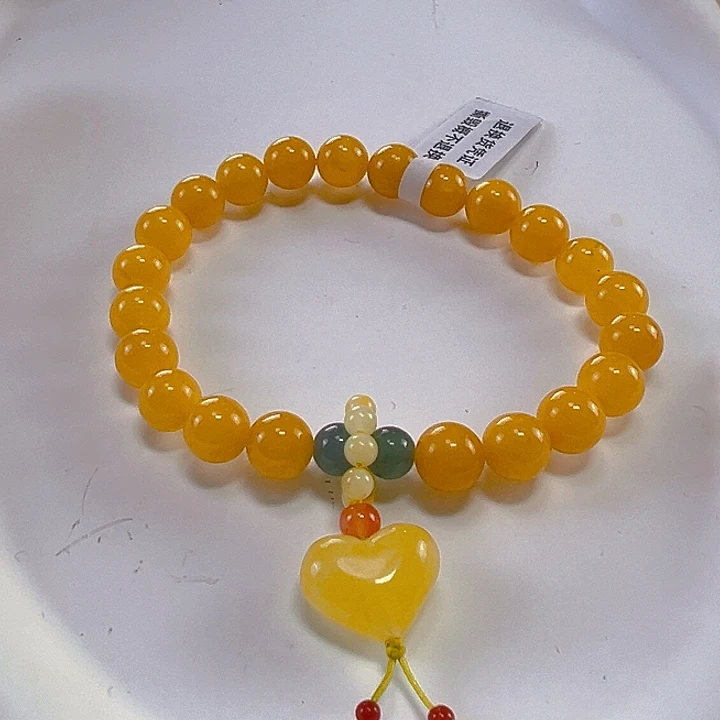 蜜蜡手串未镶嵌鸡油黄
