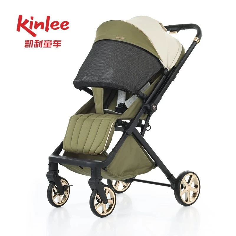 kinLee/凯利童车可换向0-4岁四轮避震一键收车可坐可躺新生儿推车