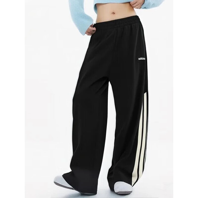 阿迪达斯 （adidas）女子棉质亲肤运动裤毛圈布黑色香蕉裤 KA2589