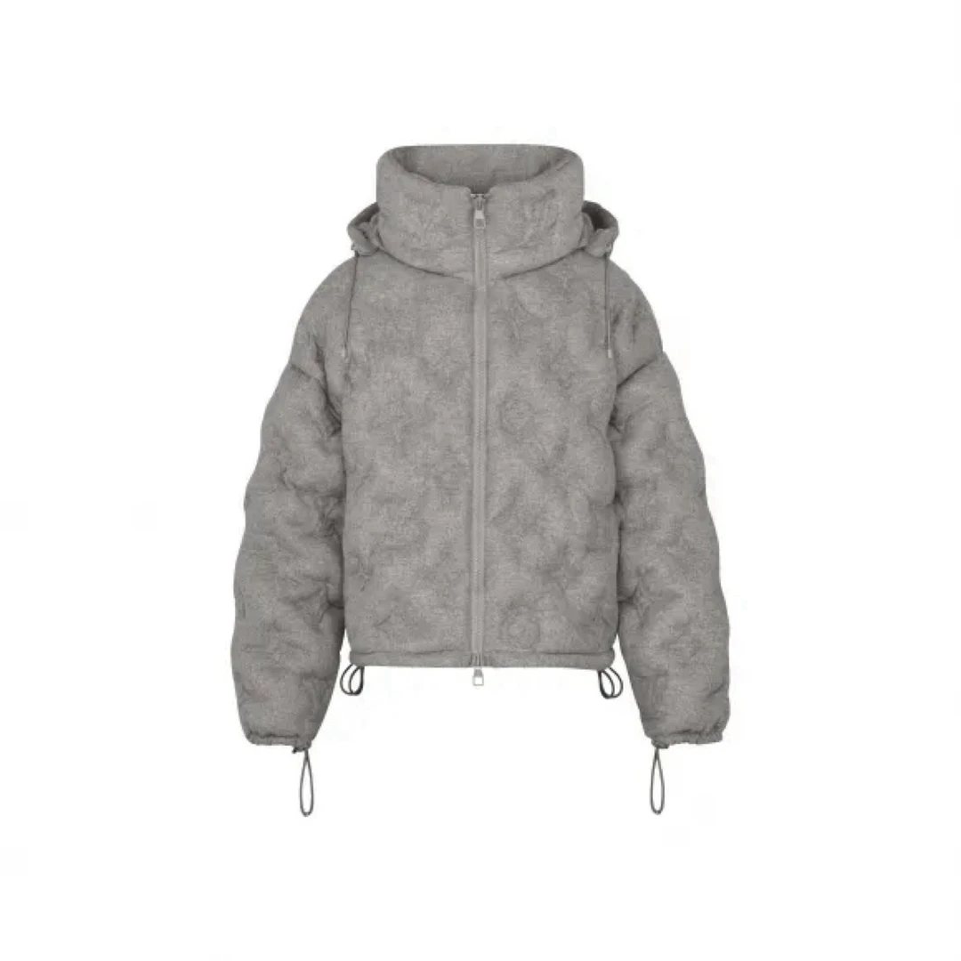 99新 LouisVuitton/路易威登 灰色压纹满印羽绒服50码/98lv羽绒服