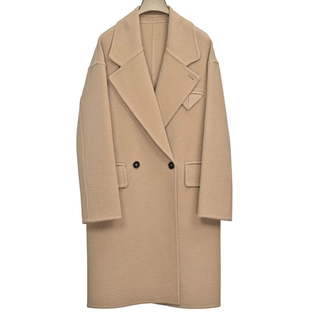 [ICEFURCOAT]2025冬新肌理感西装领阔版羊绒毛呢大衣JILIWEN