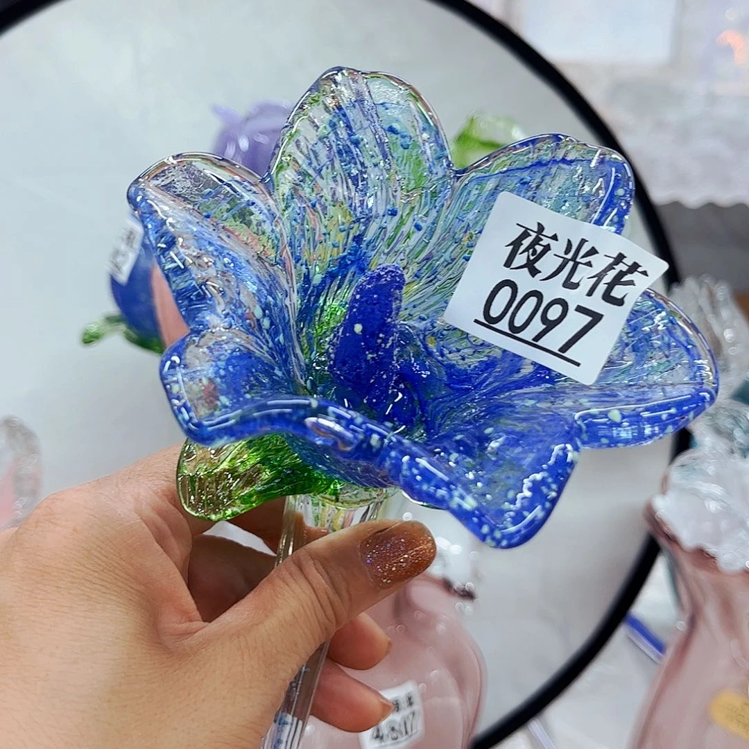 0097夜光百合 家悦琉璃花器摆件