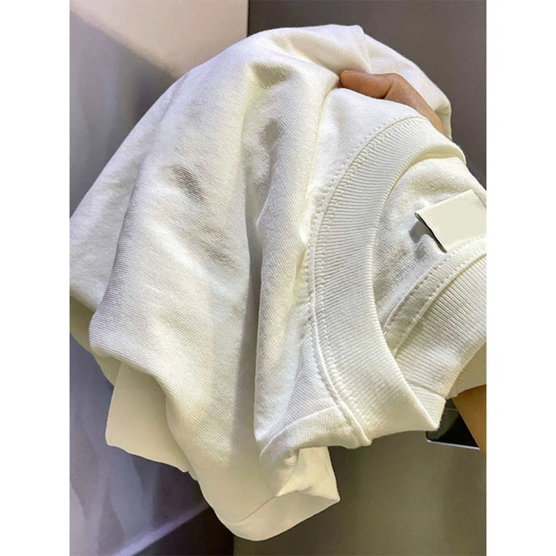 小众简约设计感纯棉正肩长袖t恤女春秋季叠穿内搭宽松打底衫上衣