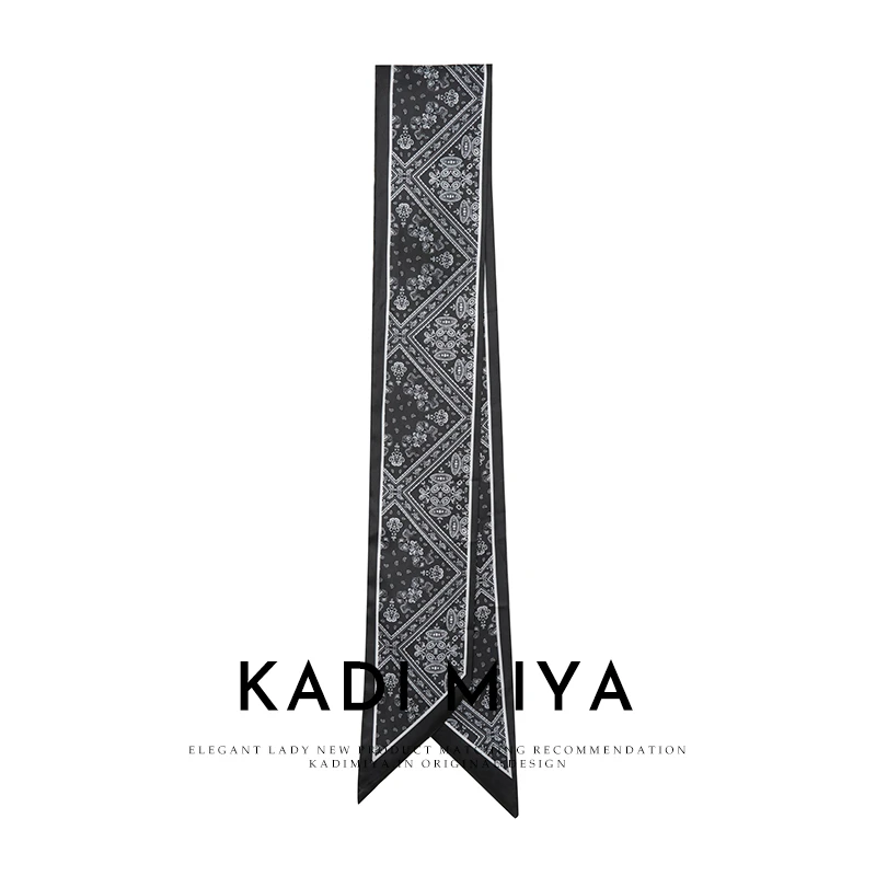 KADIMIYA【漫游巴黎】法式印花奢华气质长三角巾优雅百搭搭配方巾女